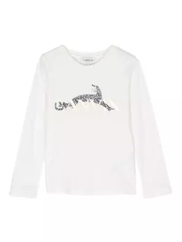 Lanvin Enfant рубашка с логотипом, белый