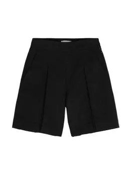 Lanvin Enfant шорты строгого кроя с жаккардовой монограммой, черный