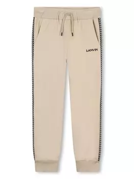 Lanvin Enfant спортивные брюки с контрастными полосками, нейтральный цвет