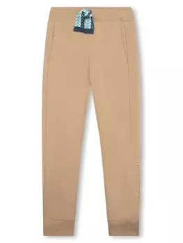 Lanvin Enfant спортивные брюки с тисненым логотипом, нейтральный цвет