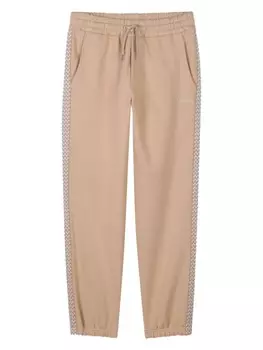 Lanvin Enfant спортивные брюки с вышитым логотипом, нейтральный