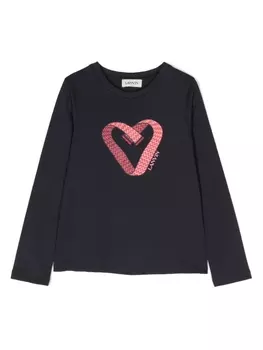 Lanvin Enfant толстовка из органического хлопка с логотипом, синий