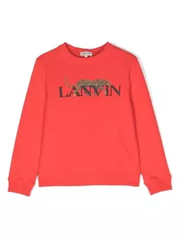 Lanvin Enfant толстовка с логотипом, красный