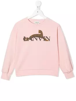 Lanvin Enfant толстовка с логотипом, розовый