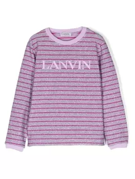 Lanvin Enfant толстовка с вышитым логотипом, фиолетовый
