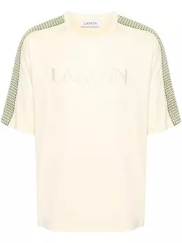 Lanvin футболка из хлопка с вышитым логотипом, желтый