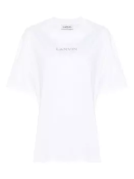 Lanvin футболка из хлопка с вышитым логотипом, белый