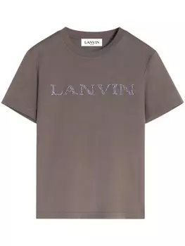 Lanvin футболка, расшитая бисером, коричневый