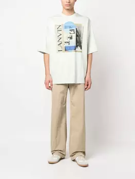 Lanvin футболка с графичным принтом, зеленый