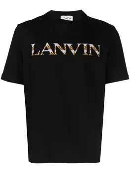 Lanvin футболка с контрастным логотипом, черный