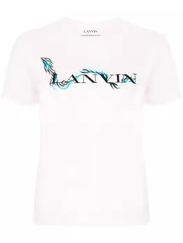 Lanvin футболка с логотипом, розовый