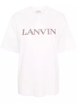Lanvin футболка с нашивкой-логотипом, розовый