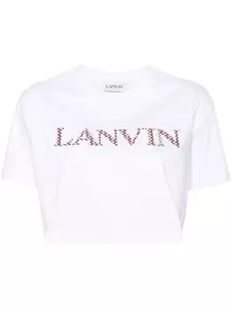Lanvin футболка с вышитым логотипом, белый