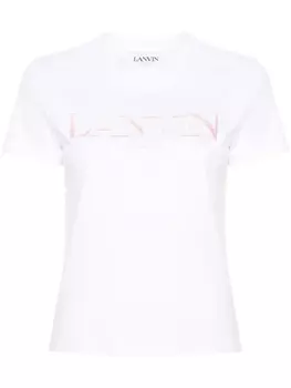 Lanvin футболка с вышитым логотипом, белый