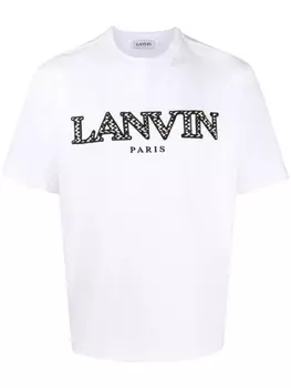Lanvin футболка с вышитым логотипом, белый