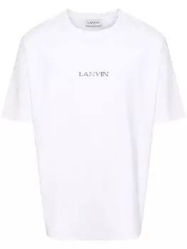 Lanvin футболка с вышитым логотипом, белый