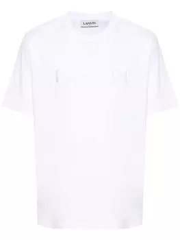 Lanvin футболка с вышитым логотипом, белый