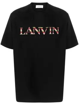 Lanvin футболка с вышитым логотипом, черный