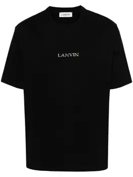 Lanvin футболка с вышитым логотипом, черный