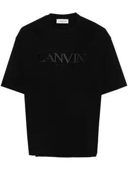 Lanvin футболка с вышитым логотипом, черный