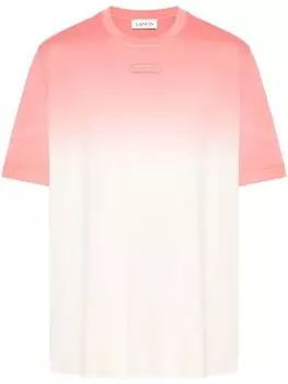 Lanvin футболка с вышитым логотипом и эффектом омбре, розовый