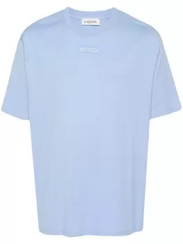 Lanvin футболка с вышитым логотипом, синий