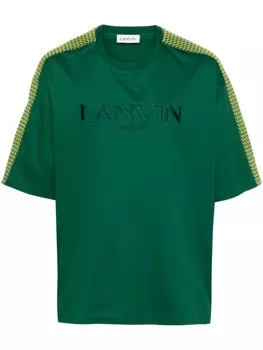 Lanvin футболка с вышитым логотипом, зеленый