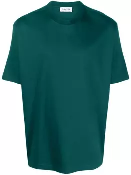 Lanvin футболка с вышитым логотипом, зеленый