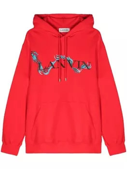 Lanvin худи с принтом, красный