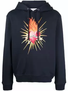 Lanvin худи с принтом, синий