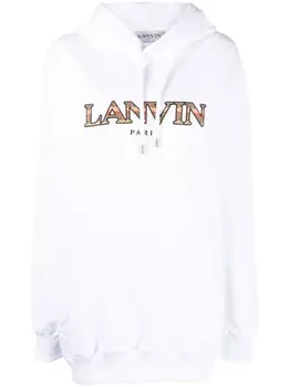 Lanvin худи с вышитым логотипом, белый