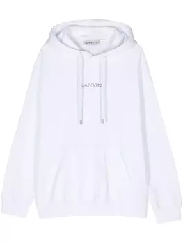 Lanvin худи с вышитым логотипом, белый