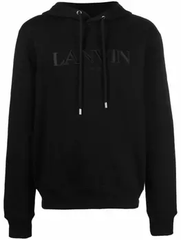 Lanvin худи с вышитым логотипом, черный