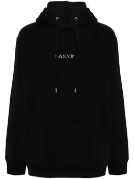 Lanvin худи с вышитым логотипом, черный