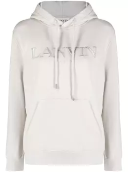 Lanvin худи с вышитым логотипом, нейтральный цвет