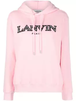 Lanvin худи с вышитым логотипом, розовый