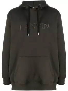 Lanvin худи с вышитым логотипом, зеленый