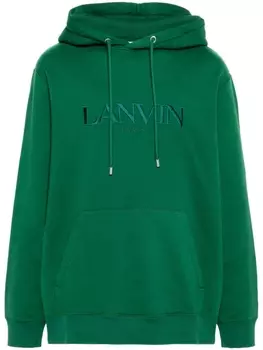 Lanvin худи с вышитым логотипом, зеленый
