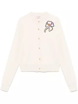 Lanvin кардиган с нашивкой-логотипом, белый