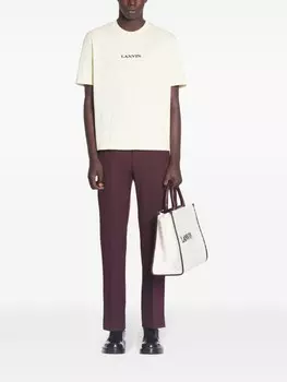 Lanvin классическая вышитая футболка, нейтральный цвет