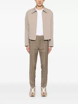 Lanvin клетчатые брюки прямого кроя, коричневый