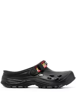 Lanvin клоги Mok с узором в елочку из коллаборации с Suicoke, черный