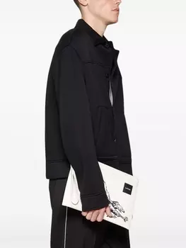 Lanvin кожаная сумка-клатч с принтом орла, белый