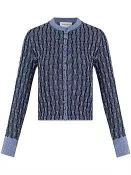 Lanvin металлизированный вязаный кардиган, синий