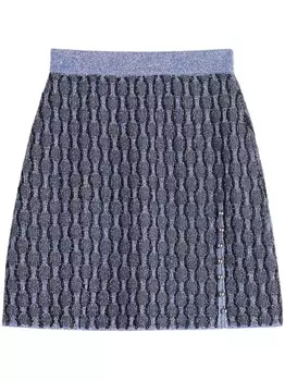 Lanvin мини-юбка с узором из интарсии, синий