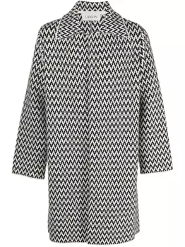 Lanvin пальто Curb с узором в елочку, черный
