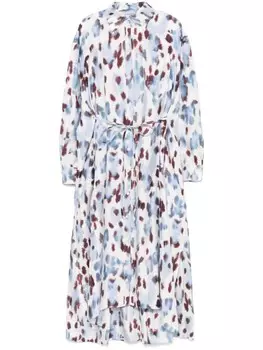Lanvin платье миди с абстрактным узором, синий