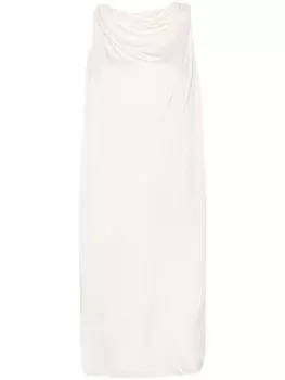 Lanvin платье миди с брошью, нейтральный цвет