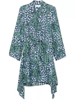 Lanvin платье миди с цветочным принтом, зеленый