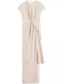 Lanvin платье миди с перекручивающимися деталями, нейтральный цвет